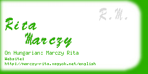 rita marczy business card